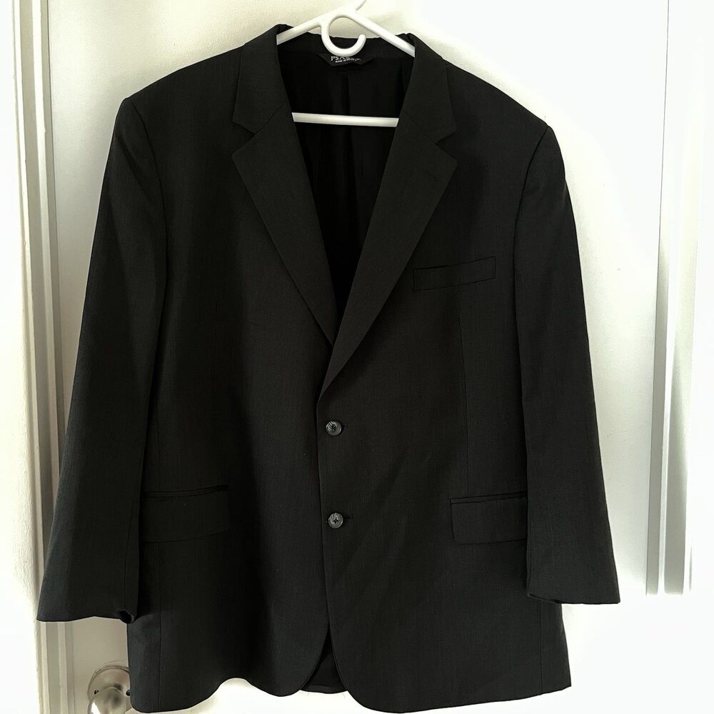 Jos. A. Bank Men’s Wool 2-Button Blazer Black Gray 48R